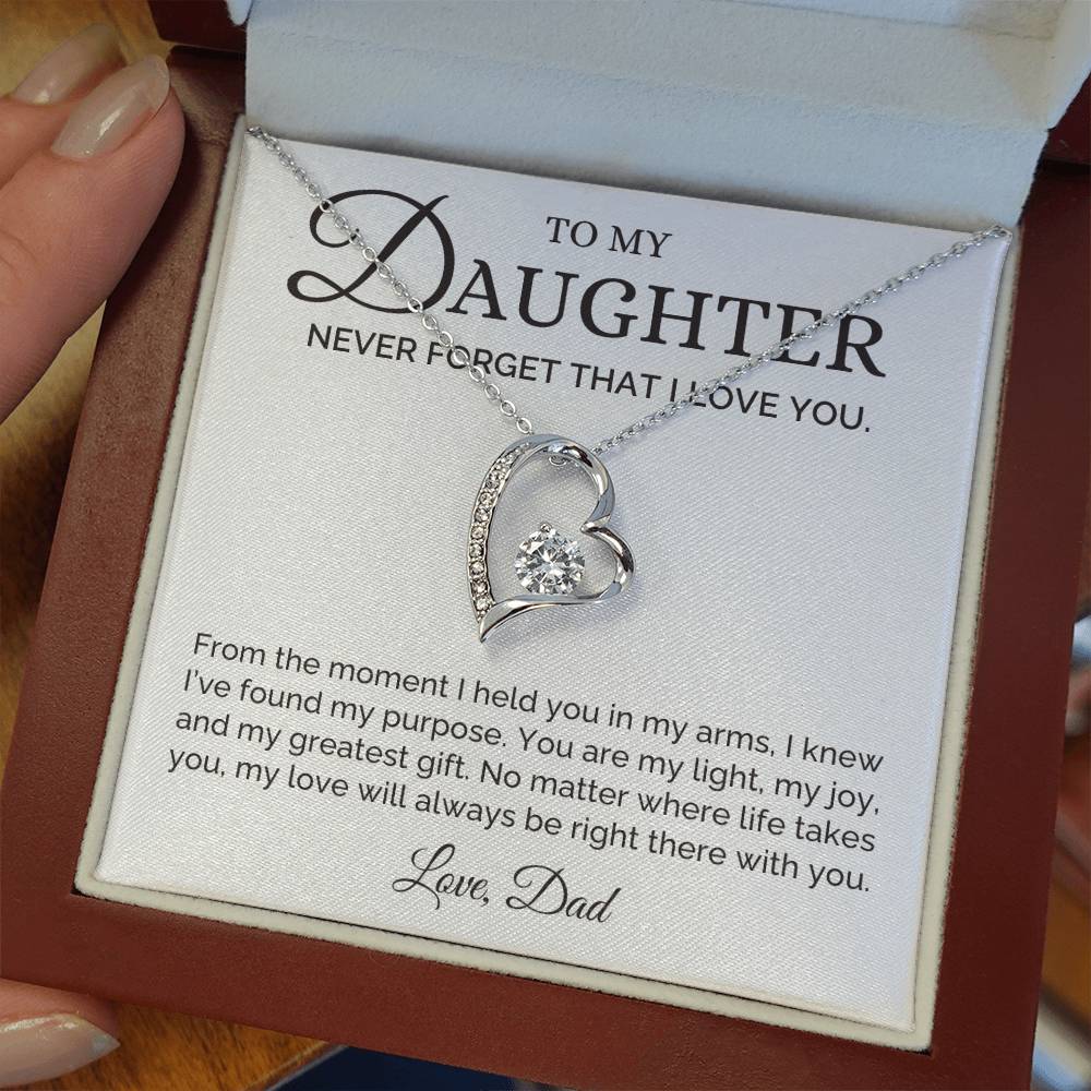 My Light and Joy, Dad to Daughter Gift, Forever Love Necklace