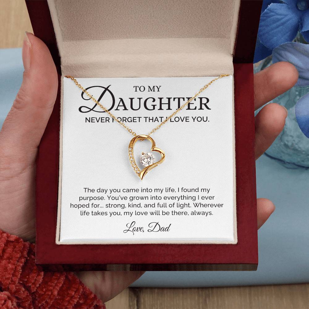 Strong, Kind, Full of Light, Dad to Daughter Gift, Forever Love Necklace