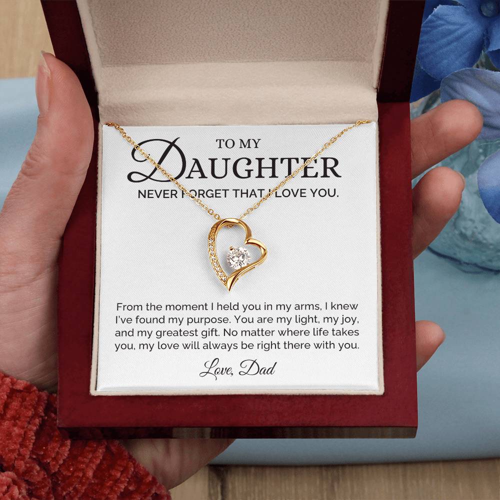 My Light and Joy, Dad to Daughter Gift, Forever Love Necklace
