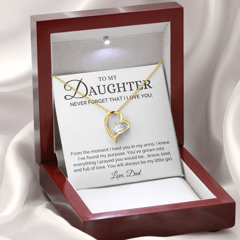 Brave, Kind, Full of Love, Dad to Daughter Gift, Forever Love Necklace
