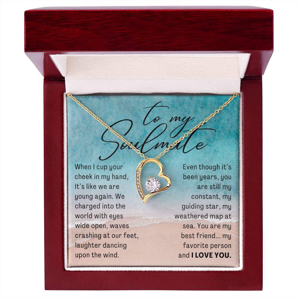 It's Like We Are Young Again, To My Soulmate Beach Theme Forever Love Pendant Necklace