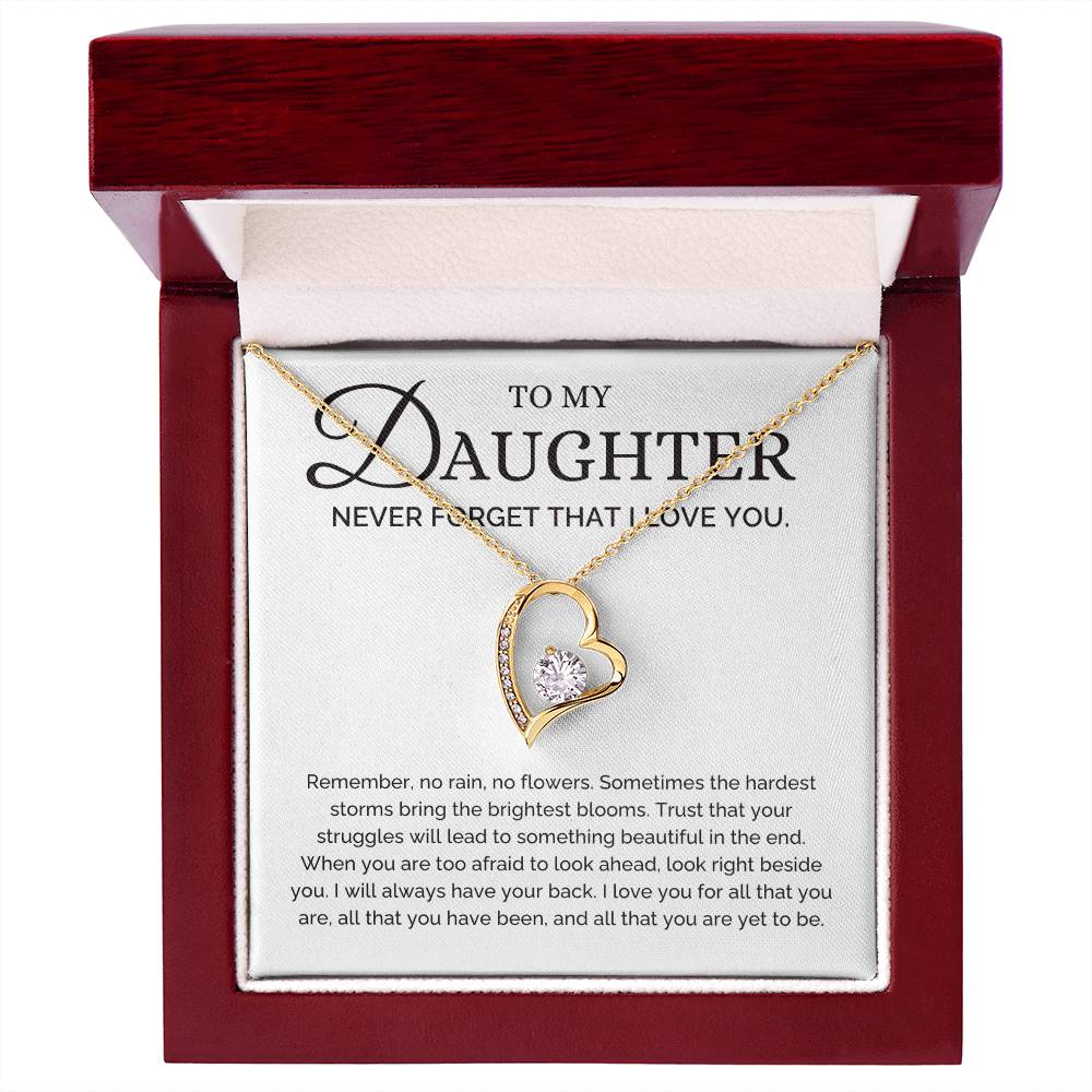 No Rain No Flowers, Dad or Mom to Daughter Gift, Forever Love Necklace