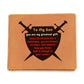 To Son Gift, Warrior Shield, Life's Challenges Inspirational Graphic Leather Wallet