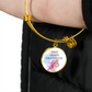 Grit Grace Gratitude Pink Heroine, Engravable Charm Bangle