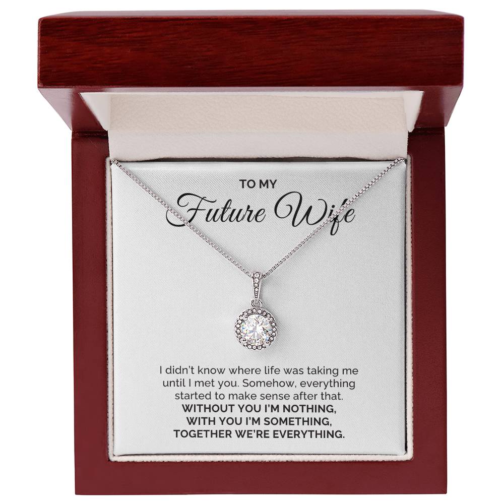 To My Future Wife Gift, For Fiancee Round CZ Eternal Hope Necklace