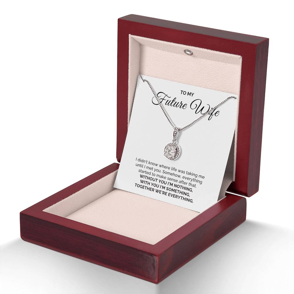 To My Future Wife Gift, For Fiancee Round CZ Eternal Hope Necklace