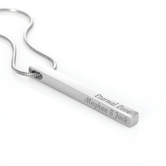 Custom Engraved 4-Sided Stick Bar Necklace