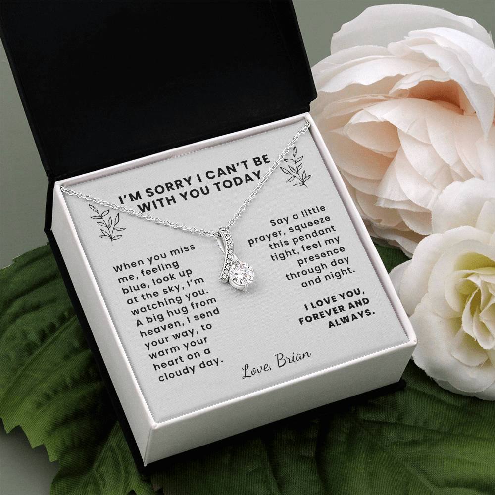 Memorial Gift Alluring Beauty Pendant Necklace, When You Miss Me Poem with Custom Signature