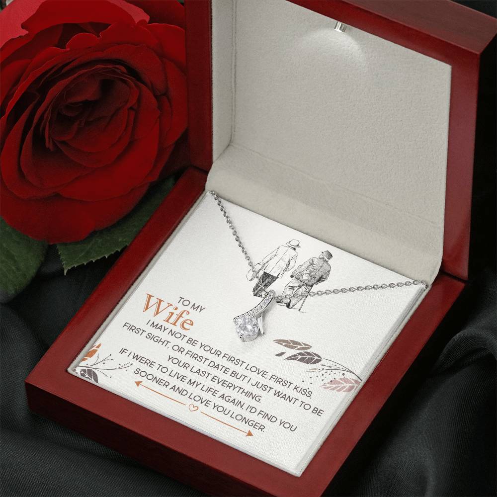 To My Wife Gift, Find You Sooner and Love You Longer Alluring Beauty Pendant Necklace