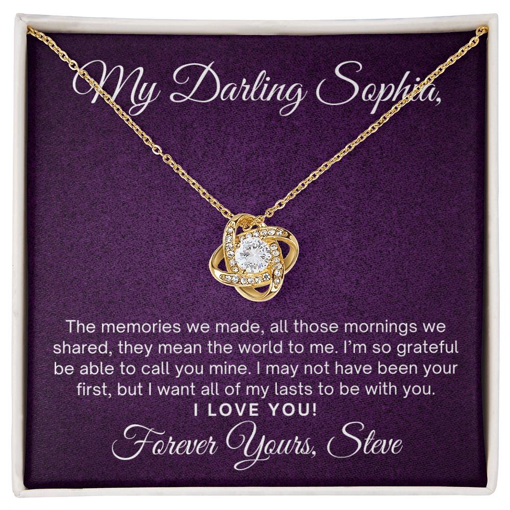 Custom I Want All My Lasts To Be With You, Forever Yours Love Knot Necklace Anniversary Gift