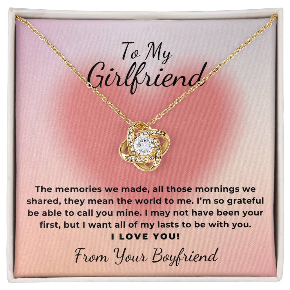 To My Girlfriend Gift The Memories We Made, Romantic Love Knot Necklace
