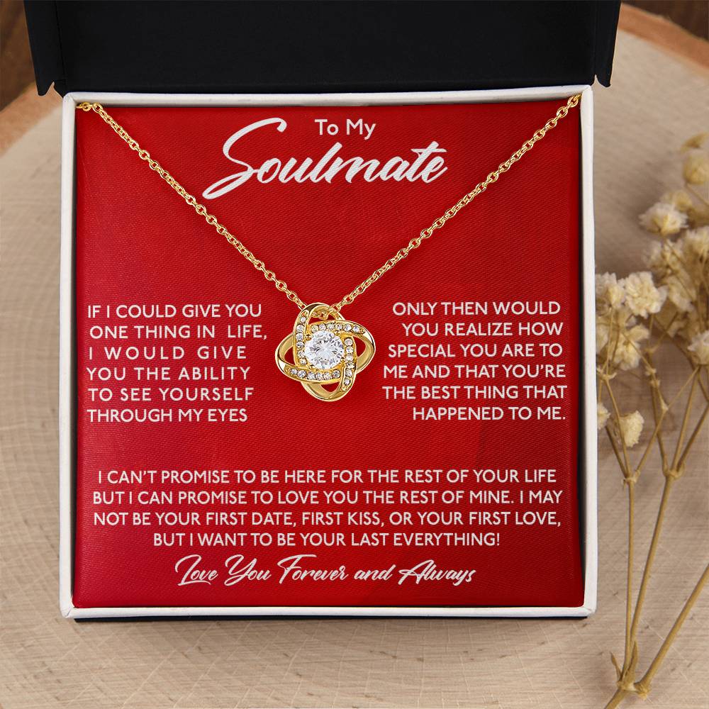 Gift For Soulmate, If I Could Give You One Thing in Life, Love Knot Pendant Necklace