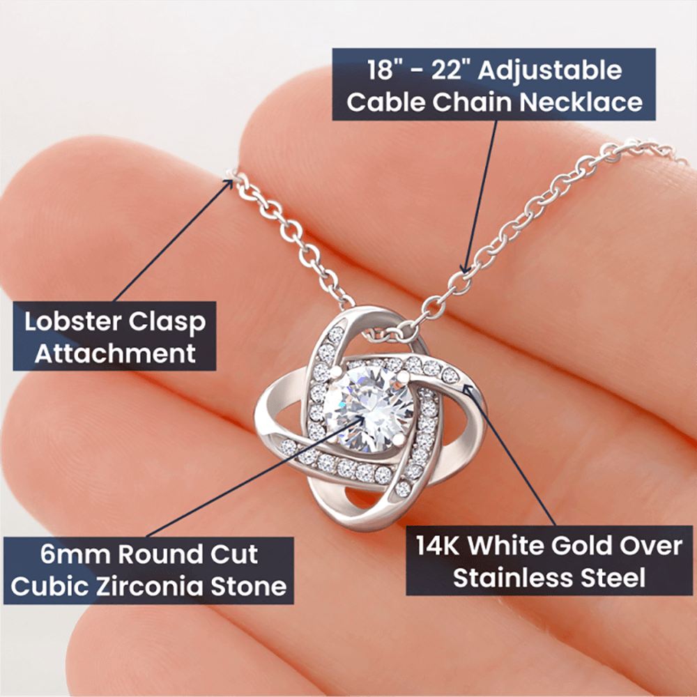 To My Love, If I Had One Wish Romantic Love Knot Necklace