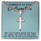 Confirmation Gift for Him, May You Always Know the Peace of Jesus Stainless Steel Men Cross Necklace on Cuban Chain
