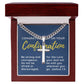 Confirmation Gift for Him, May Be Strong and Courageous Stainless Steel Men Cross Necklace on Cuban Chain