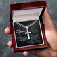 To Grandson Gift, Take Advantage of the Gifts, Encouragement From Grandma Stainless Steel Cross Pendant Chain Necklace