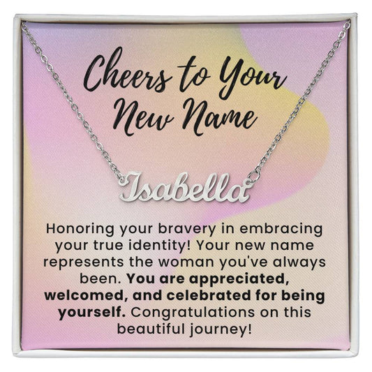 Embracing Your True Identity Custom Name Necklace for Transgender LGBTQ Pride Month Gift