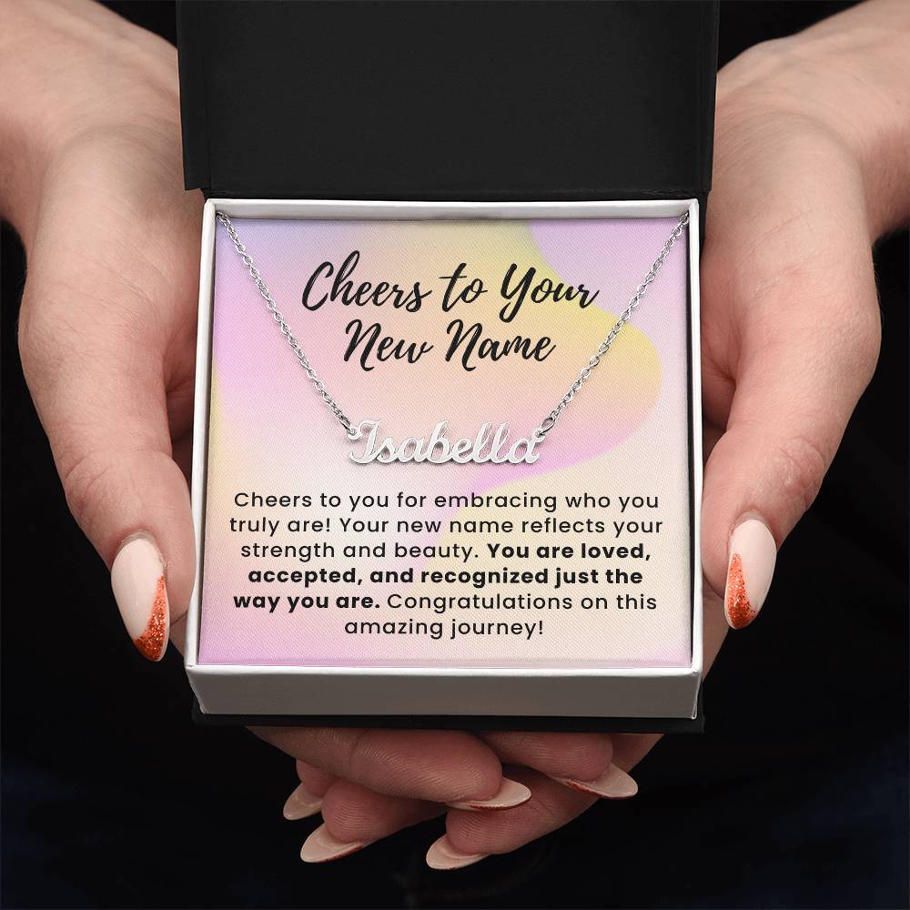 Embracing Who You Are Custom Name Necklace for Transgender LGBTQ Pride Month Gift