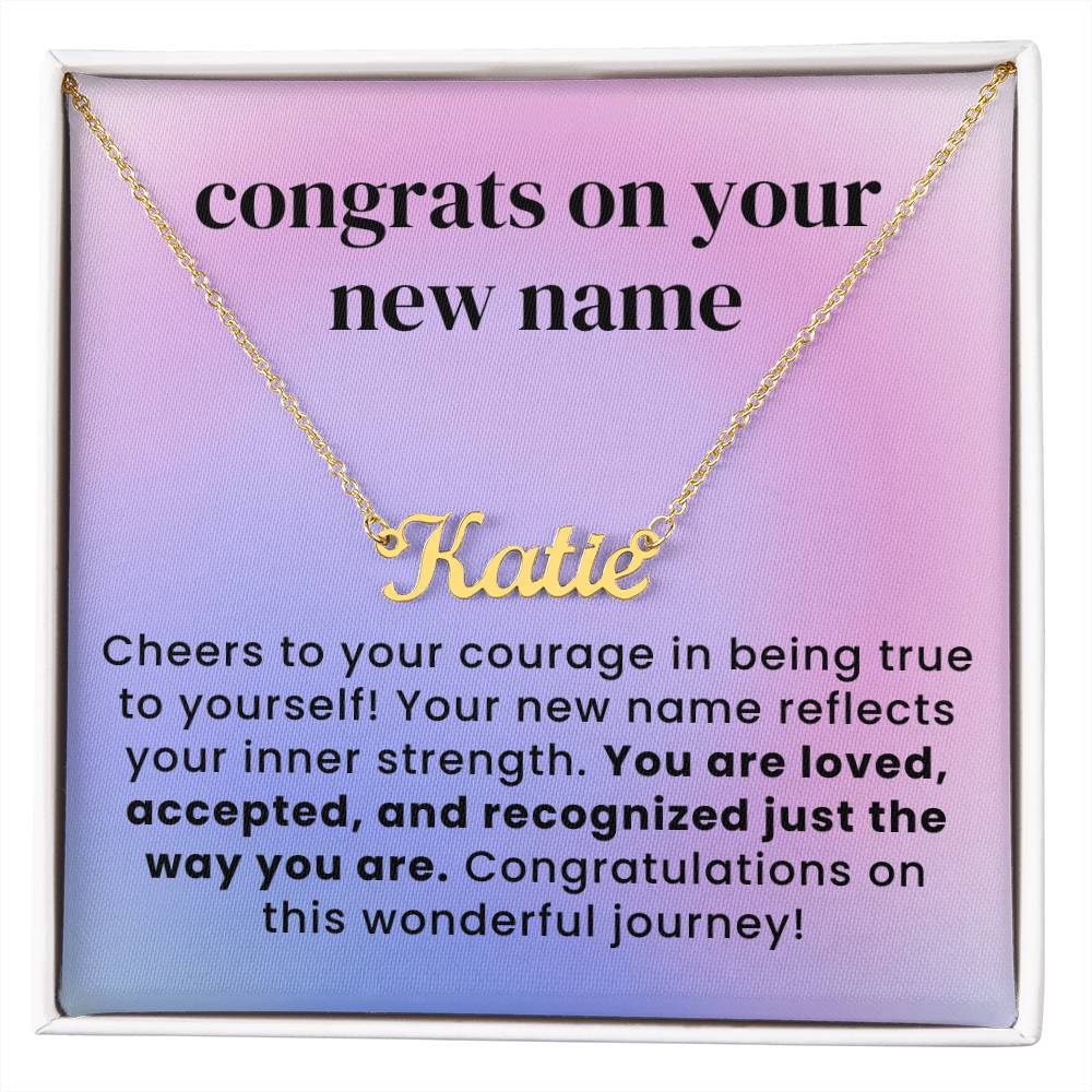 Cheers to Your Courage Custom Name Necklace for Transgender LGBTQ Pride Month Gift