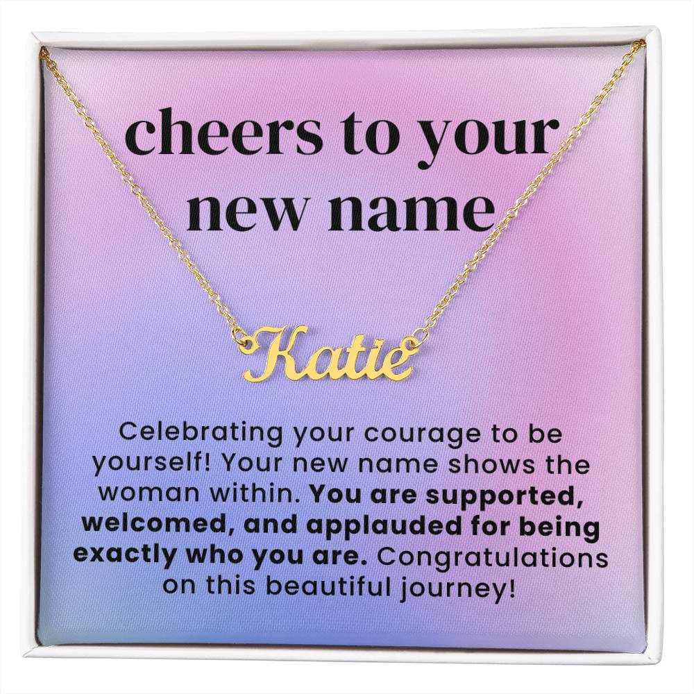 Courage to be Yourself Custom Name Necklace for Transgender LGBTQ Pride Month Gift