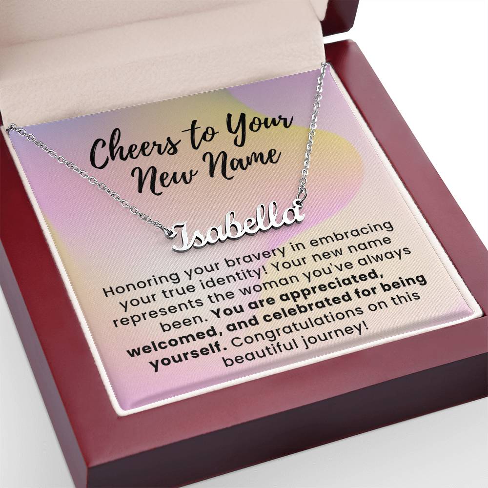Embracing Your True Identity Custom Name Necklace for Transgender LGBTQ Pride Month Gift