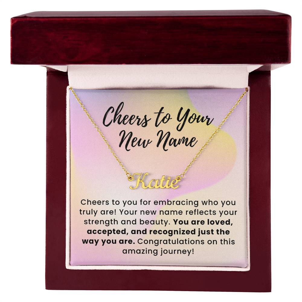 Embracing Who You Are Custom Name Necklace for Transgender LGBTQ Pride Month Gift
