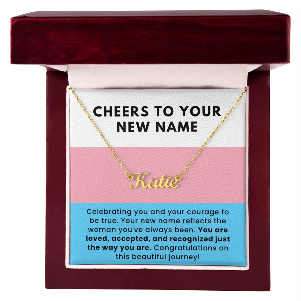 Celebrating Your Courage Custom Name Necklace for Transgender LGBTQ Pride Month Gift