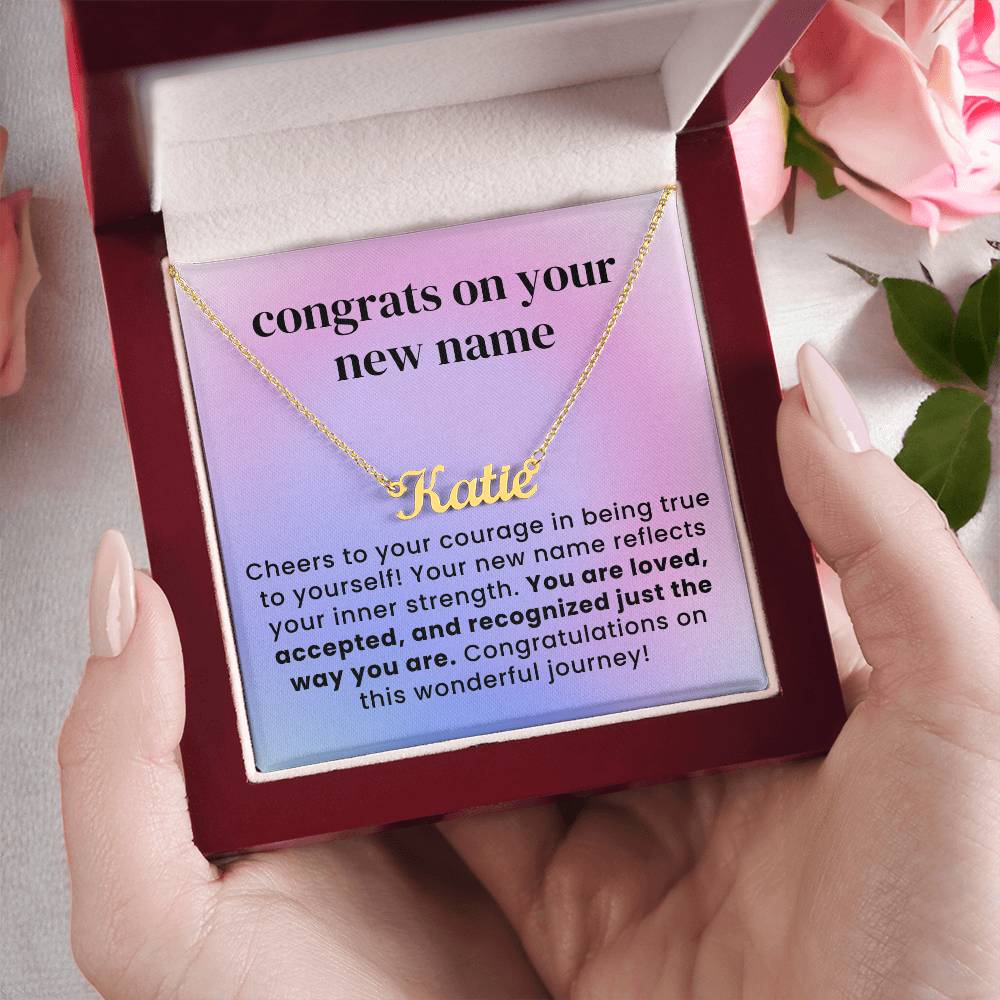 Cheers to Your Courage Custom Name Necklace for Transgender LGBTQ Pride Month Gift
