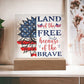 Patriotic Land of the Free 4th of July USA Flag Acrylic Plaque Decor