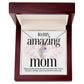 To My Amazing Mom, Thank You For All You Do, Custom Engraved Baby Feet with Birthstones Name Necklace