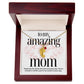 To My Amazing Mom, Thank You For All You Do, Custom Engraved Baby Feet with Birthstones Name Necklace