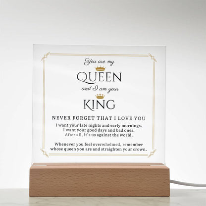 You Are My Queen and I Am Your King LED Desktop Acrylic Display Gift