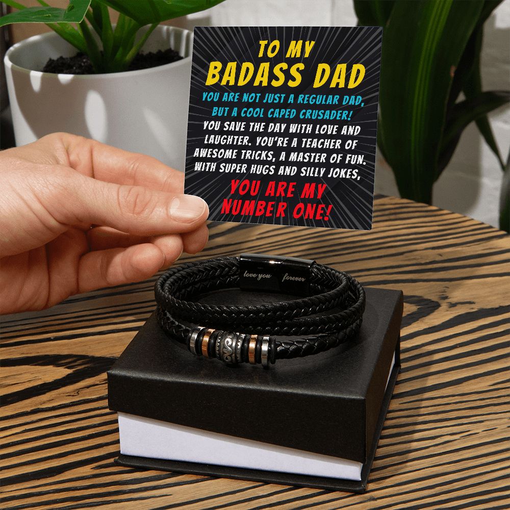 To My Badass Dad, You Are My Number One Superhero Love You Forever Men Bracelet for Father's Day
