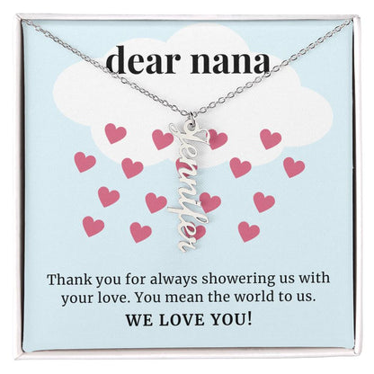 To Nana Gift, Showering Us With Your Love, Custom Multi Grandchildren Name Necklace
