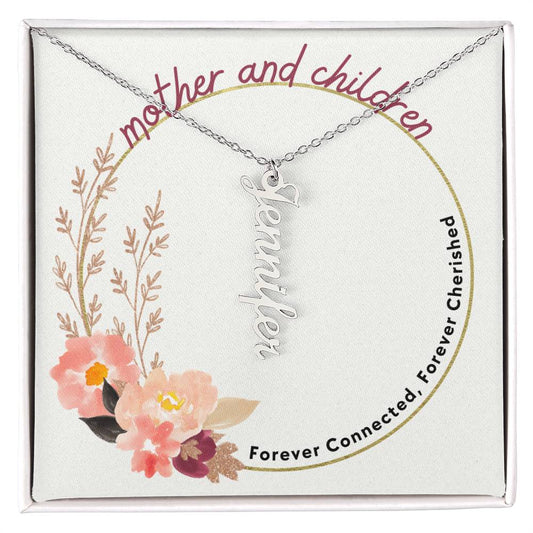 Mother And Children, Forever Connected Custom Multi Children Name Necklace