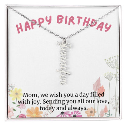 Happy Birthday Mom Gift, Sending You All Our Love, Custom Multi Children Name Necklace