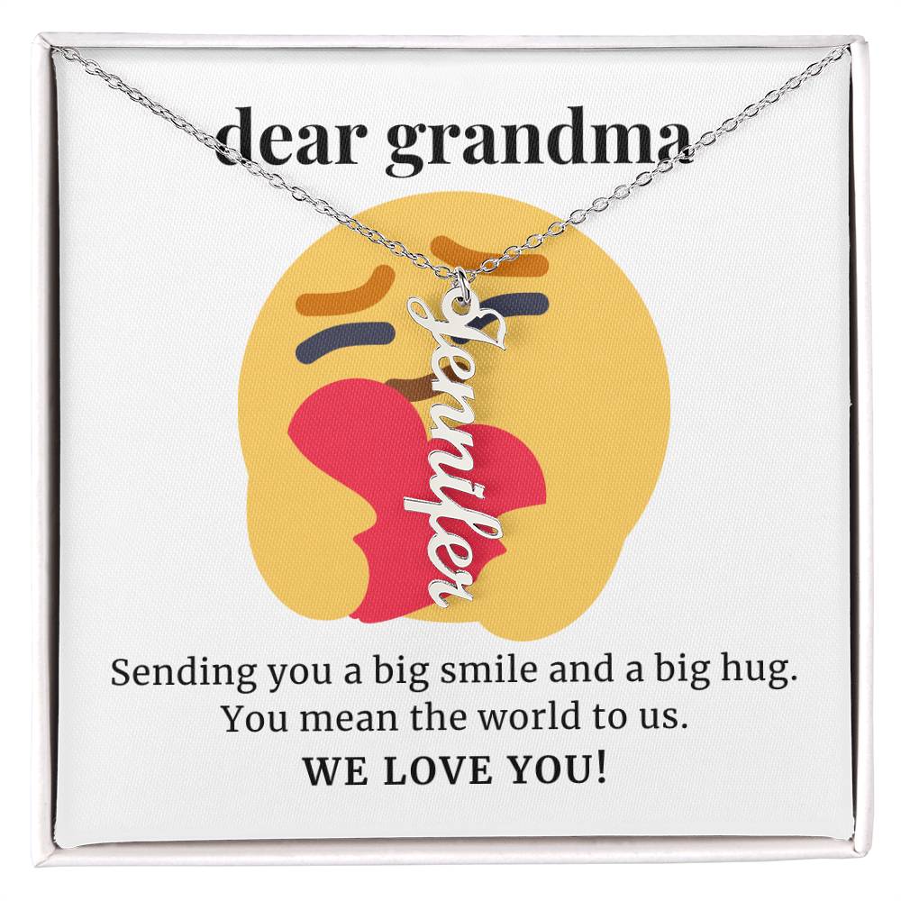 Sending You A Big Smile, To Grandma Gift Custom Multi Grandchildren Name Necklace