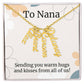 To Nana Gift, Sending You Warm Hugs, Custom Multi Grandchildren Name Necklace