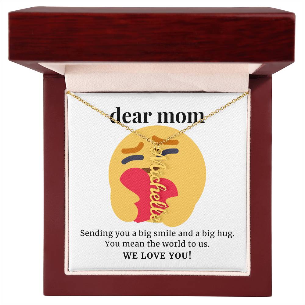 To Mom Gift, Sending You A Big Smile Custom Multi Children Name Necklace