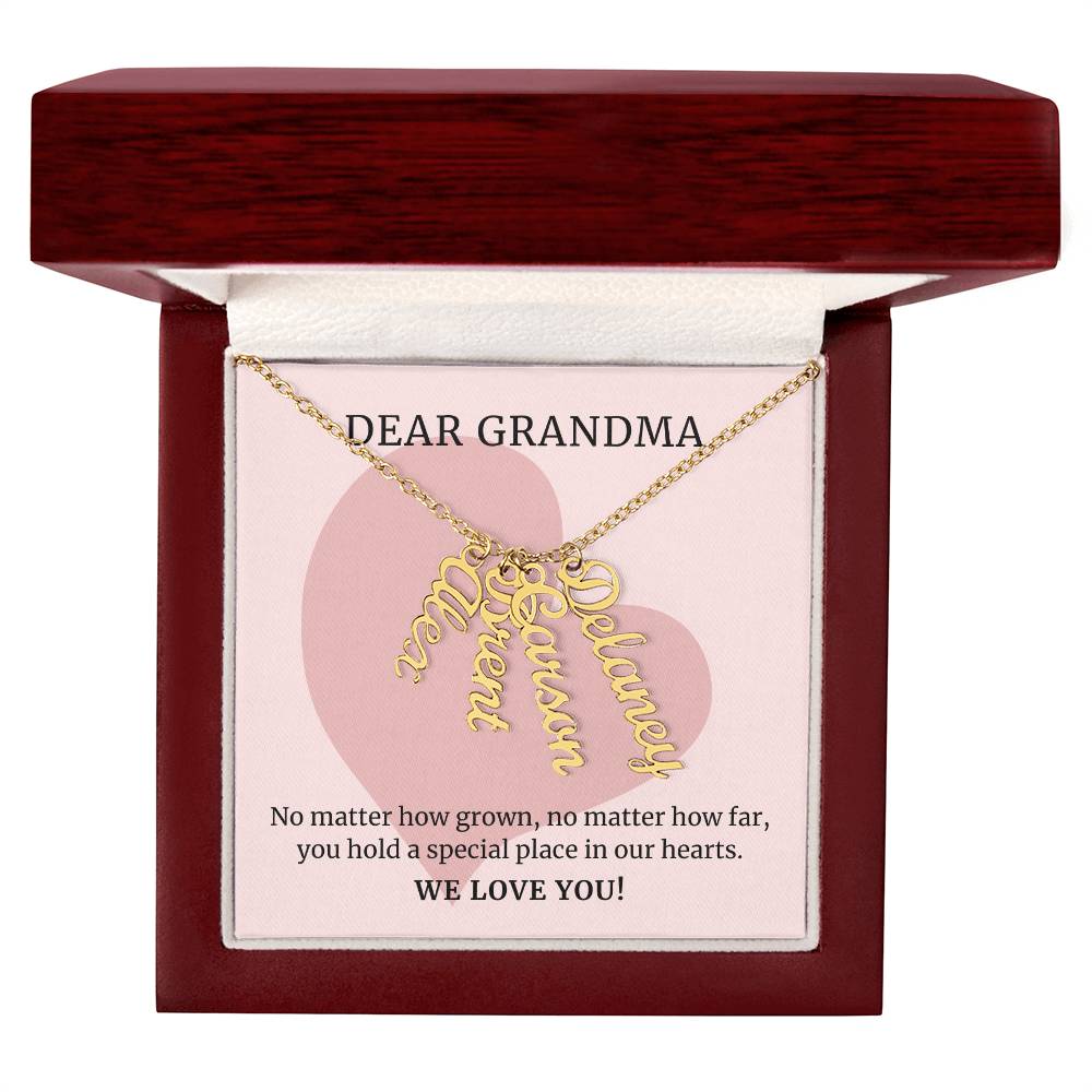 No Matter How Grown, To Grandma Gift, Custom Multi Grandchildren Name Necklace