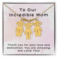 Incredible Mom, Thank You for Your Love, Custom Engraved Kid Charm Necklace