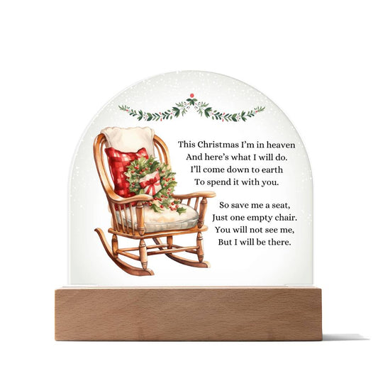 Remembrance Gift Missing Loved One, Christmas in Heaven, Custom Name Condolence Memorial Acrylic LED Plaque