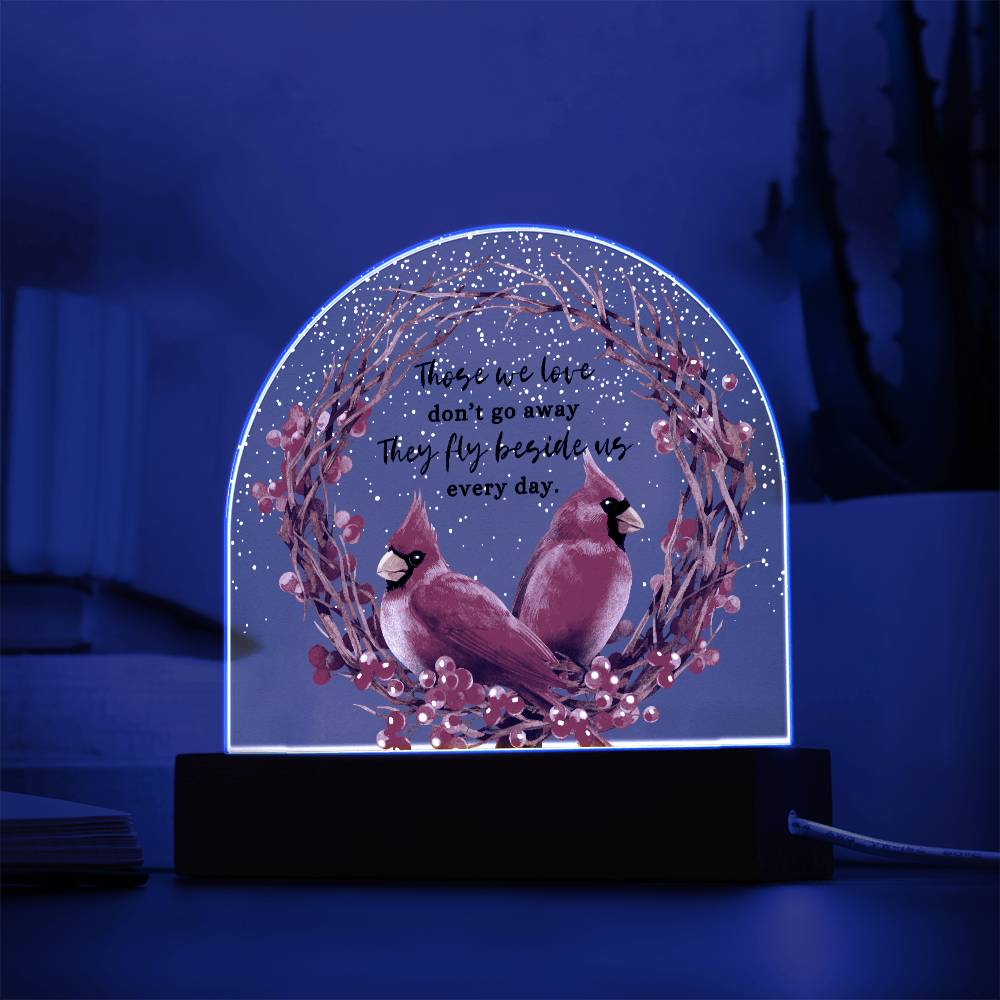 Those We Love Don't Go Away Christmas Memorial Couple Cardinal LED Nightlight Acrylic Desktop Art
