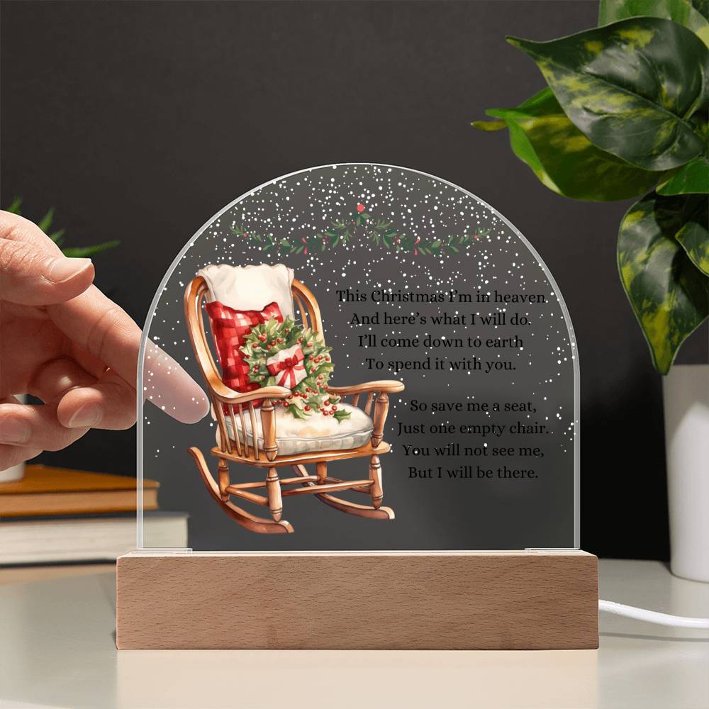 Remembrance Gift Missing Loved One, Christmas in Heaven, Condolence Memorial Acrylic LED Plaque