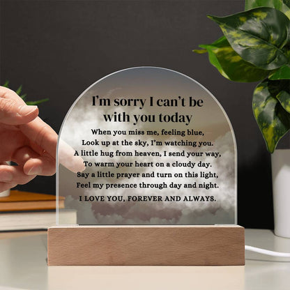 Heavenly Sky I Can't Be With You Poem LED Nightlight Acrylic Desktop Art (USB powered)