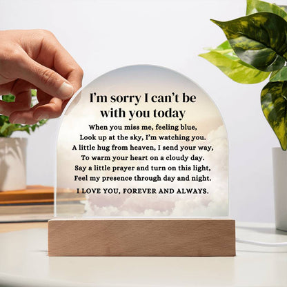 Heavenly Sky I Can't Be With You Poem LED Nightlight Acrylic Desktop Art (USB powered)