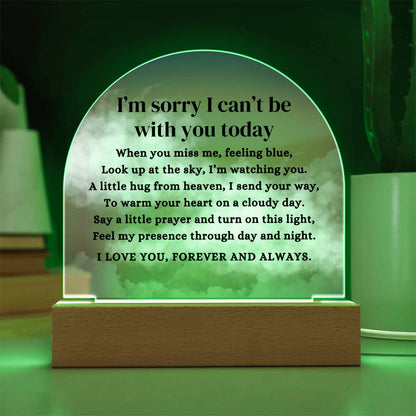Heavenly Sky I Can't Be With You Poem LED Nightlight Acrylic Desktop Art (USB powered)
