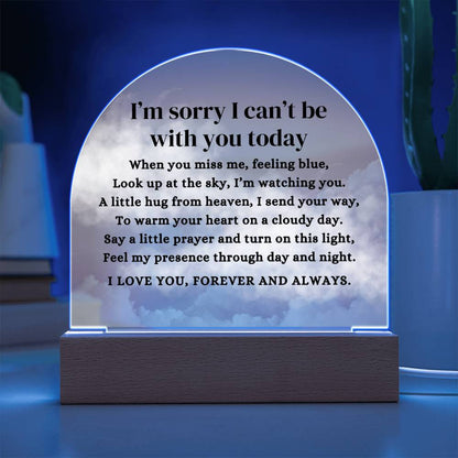 Heavenly Sky I Can't Be With You Poem LED Nightlight Acrylic Desktop Art (USB powered)