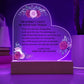 A Valentine from Heaven, Memorial Heart Shape Acrylic Plaque with LED Lights