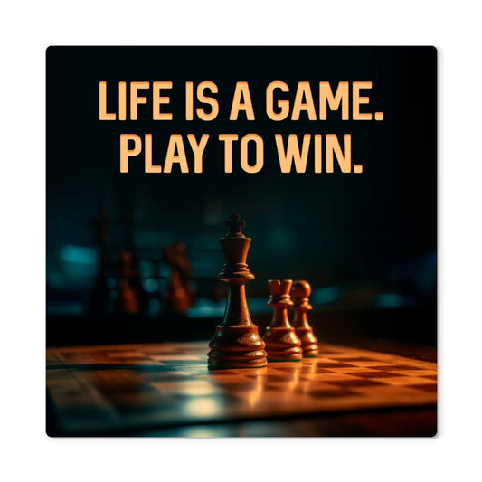 Light Is A Game, Play To Win Positive Motivation Room Decor Square High Gloss Metal Art Print
